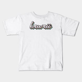 Rainbow Cursive Hawaii Design Kids T-Shirt